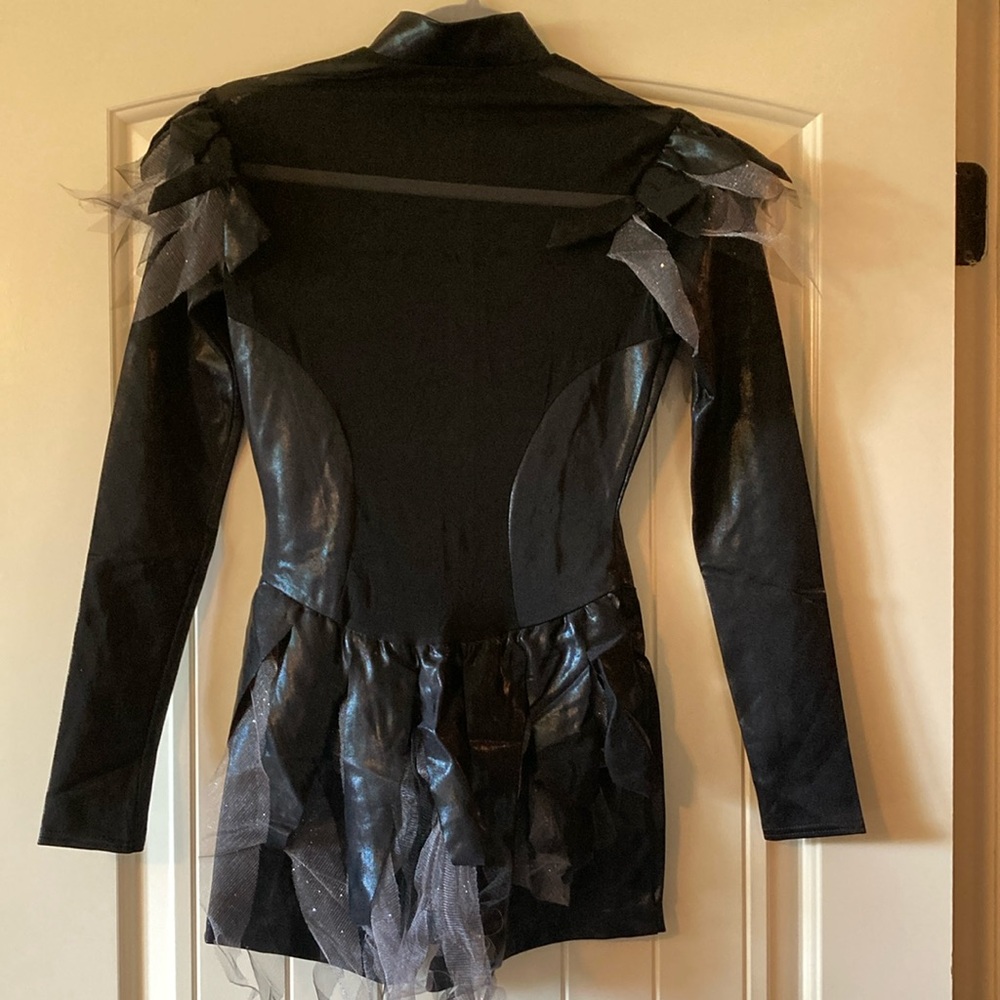Black and Silver Long Sleeve Dance Costume